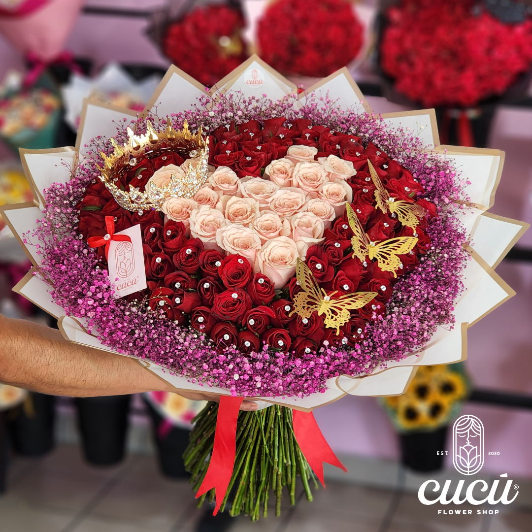 Ramo Algodón con Corazón y Corona